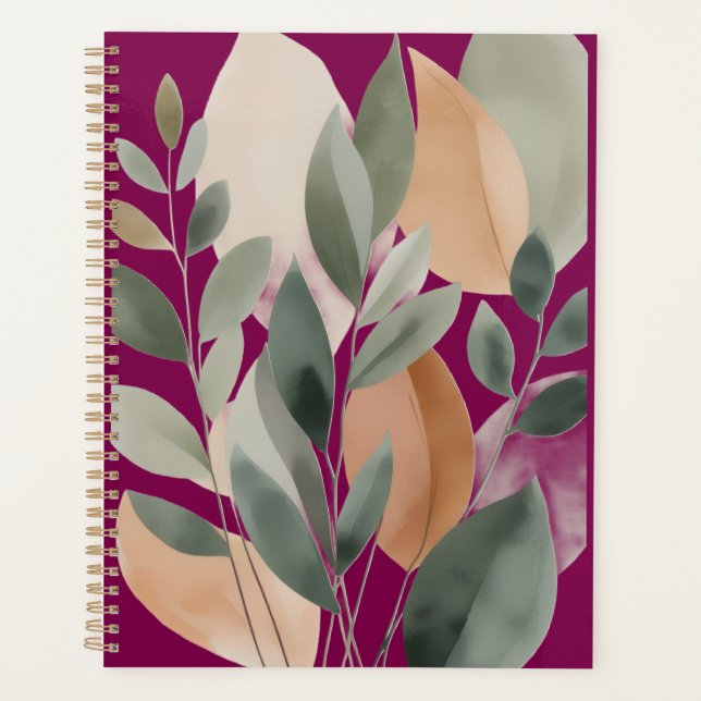 Agenda Minimal Botanical Leaf Pattern  (Anverso)