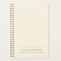 Minimalist Ivory Planner | Personalized Notebook