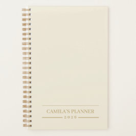 Agenda Minimalist Light Cream Planner | Personalized