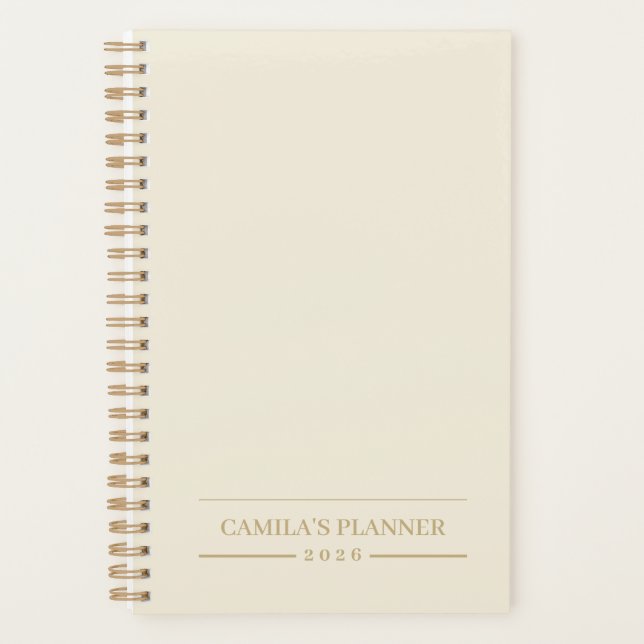 Agenda Minimalist Light Cream Planner | Personalized (Anverso)