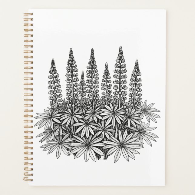 Agenda Minimalist Lupine Botanical Planner (Anverso)