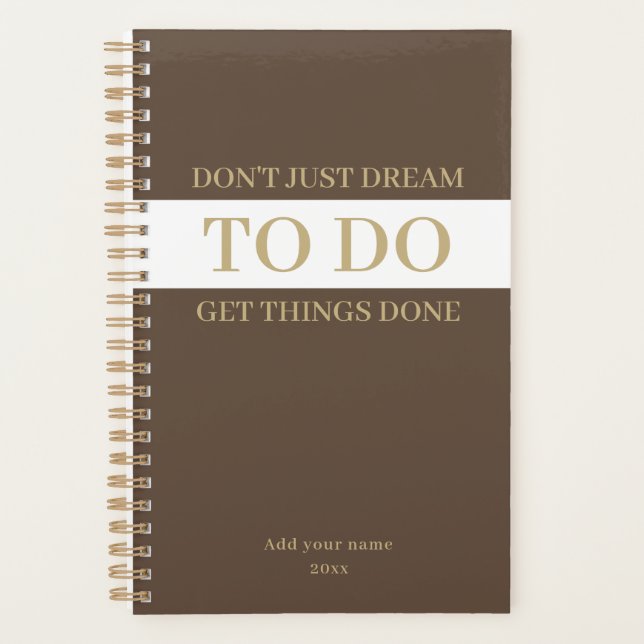 Agenda Minimalist simple dark brown to do (Anverso)
