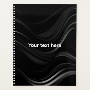 Agenda Minimalista Abstracto Negro y Blanco Agrega tu T