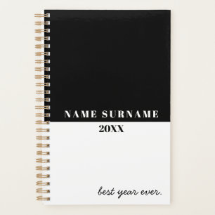 Agenda Minimalista blanco y negro personalizado