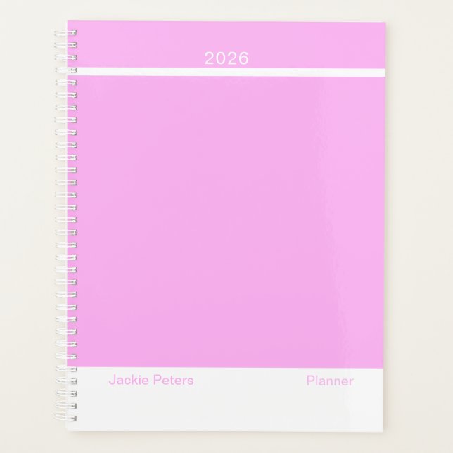 Agenda Minimalista de Rosa Chicle (Anverso)