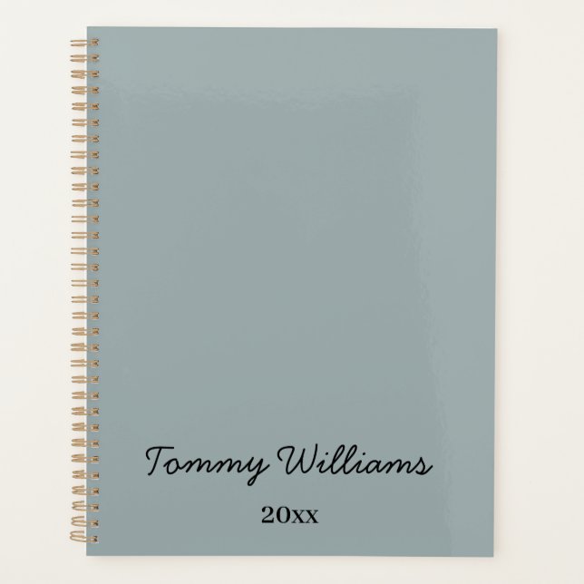 Agenda Minimalista Dusty Blue Profesional Simple (Anverso)
