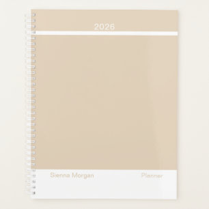 Agenda Minimalista en suave caqui/beige