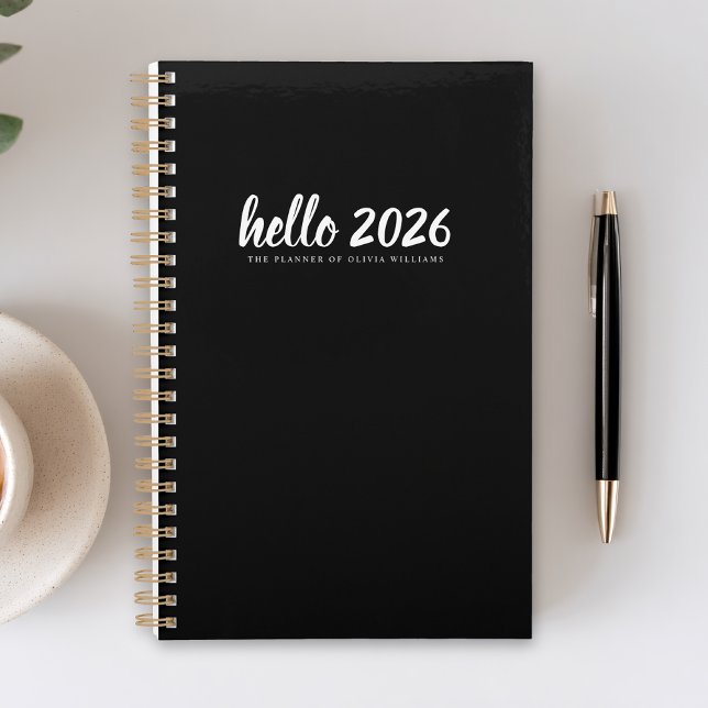Agenda Minimalista Hello 2026 Black Planner (Subido por el creador)