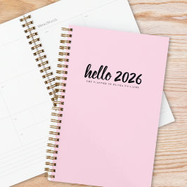 Agenda Minimalista Hello 2026 Pink
