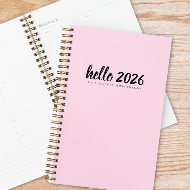 Agenda Minimalista Hello 2026 Pink (Subido por el creador)