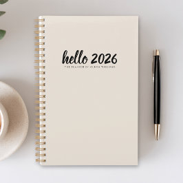 Agenda Minimalista Hello 2026 Sand
