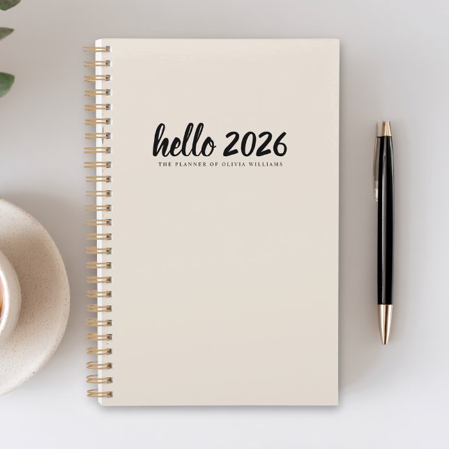 Agenda Minimalista Hello 2026 Sand (Subido por el creador)