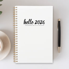 Agenda Minimalista Hello 2026 White