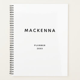 Agenda Minimalista moderno elegante blanco negro personal