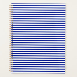 Agenda Minimalista moderno patrón de rayas blancas azules