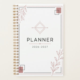 Agenda Minimalista Moderno Rosa Polvoriento Personalizado