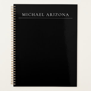 Agenda Minimalista negro llano moderno propio nombre