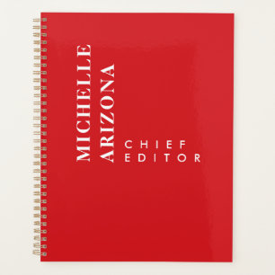 Agenda Minimalista Rojo y Blanco Profesional Moderno
