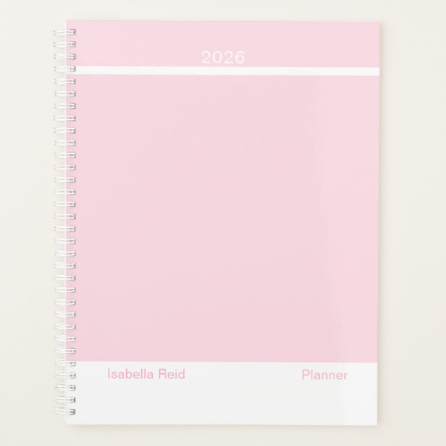 Agenda Minimalista Rosa Pálido (Anverso)