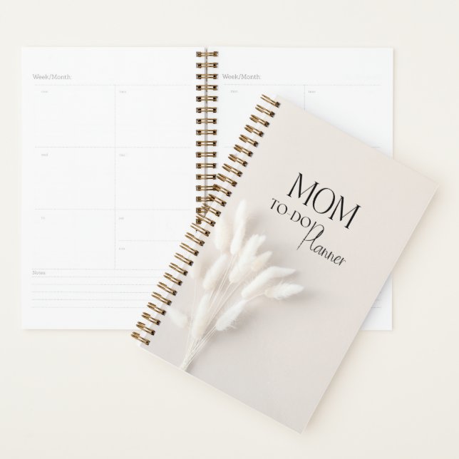 Agenda  Minimalistic beige mom planner (Demostración)