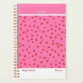 Agenda Mínimo Floral Disperso Rosa Juguetón