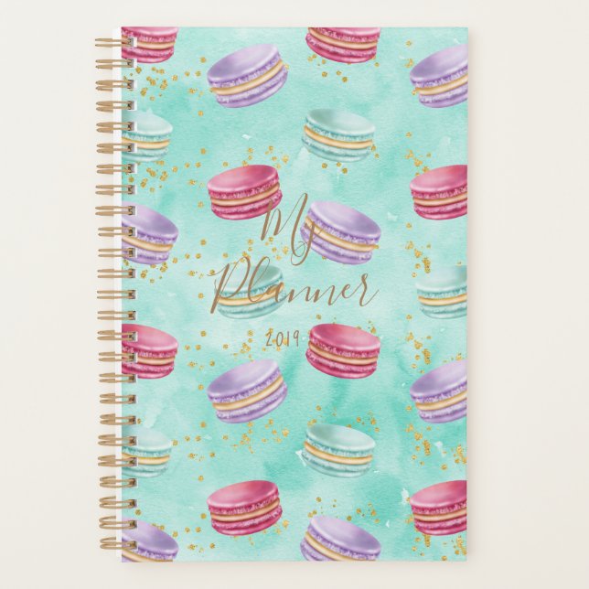 Agenda Mint Macaroon Cookies Delicate Confetti Planner (Anverso)
