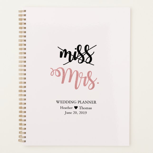 Agenda Miss a la Sra. Bridal Boda Daily Planner (Anverso)