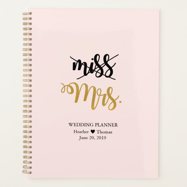 Agenda Miss a la Sra. Bridal Boda Daily Planner (Anverso)