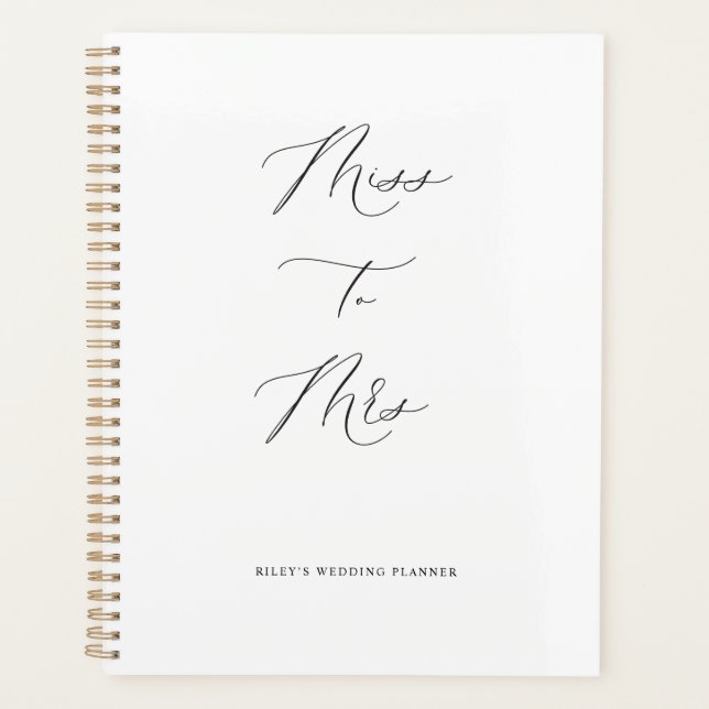 Agenda Miss a la Sra. Wedding Planner Calendar Bridal Boo (Anverso)