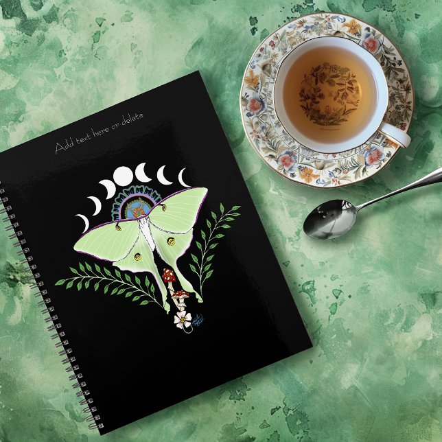 Agenda Mística Luna Mariposa Etérea Verde Celestial (Subido por el creador)