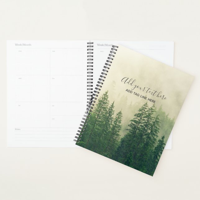 Agenda Misty Pine Forest Trees Personalizado Keepsake (Demostración)