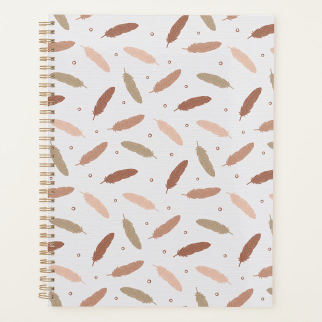 Agenda Mocha Mousse Feathers Planner (Anverso)