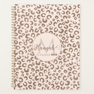 Agenda Mocha Mousse y Cream Tan Leopard Pattern