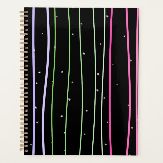 Agenda Mochila con estrellas con líneas onduladas (Anverso)