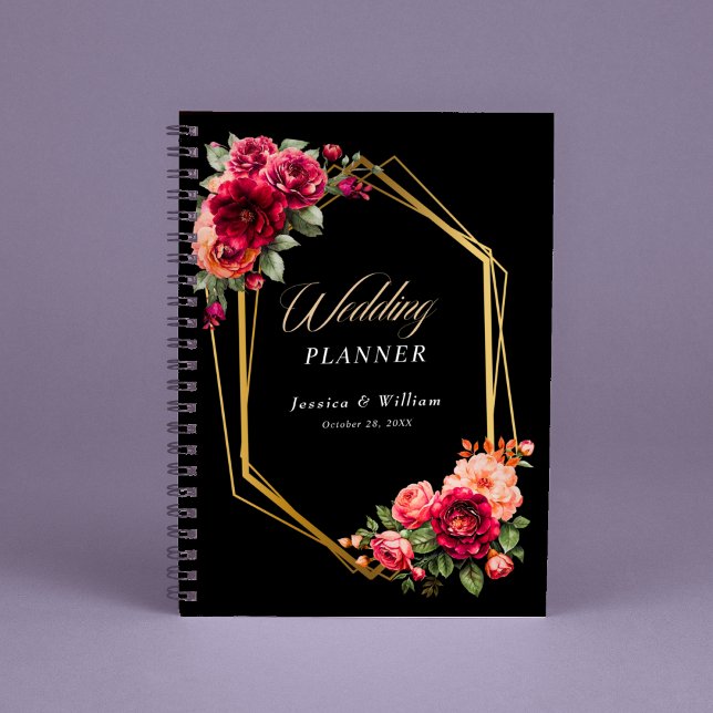 Agenda Moda boda floral negro rojo (Subido por el creador)