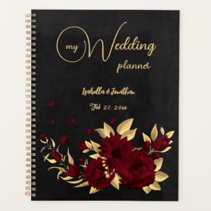 Agenda Moda burgundy y boda negro dorado