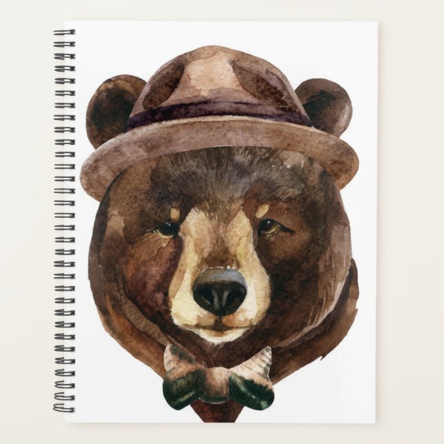 Agenda Moda del oso acuarela (Anverso)