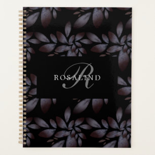 Agenda Moda Elegante Patrón Floral Matte Monogramado
