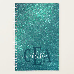 Agenda Moda Elegante Purpurina de espárragos azules Verde