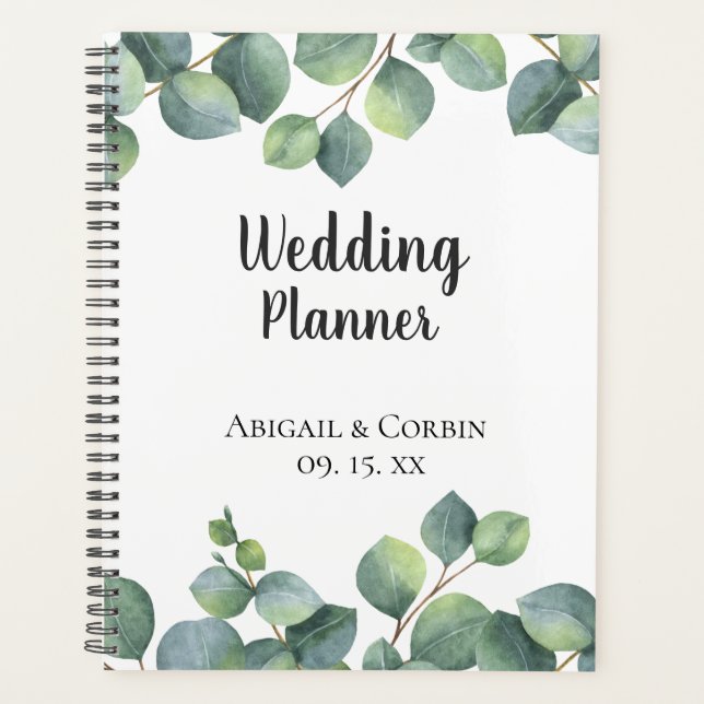 Agenda Moda Eucalyptus Foliage Boda personalizado (Anverso)