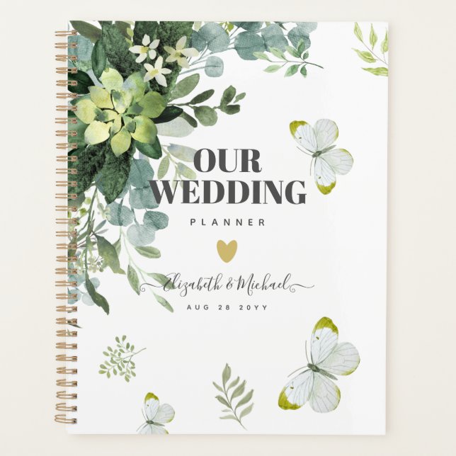 Agenda Moda Eucalyptus Greenery deja Boda Esmeralda (Anverso)