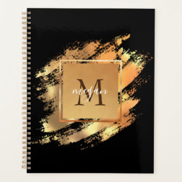 Agenda Moda Faux Gold Glam Brushstrot Monogramado