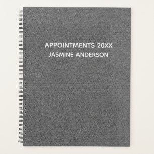 Agenda Moda Gris de cuero moderno 2024 Semanal Mensual