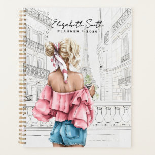 Agenda Moda joven chica con café en París