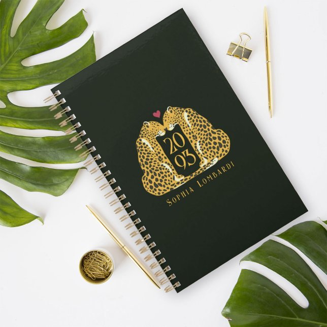 Agenda Moda Leopard Love on Dark Green (Chic Leopard Love on Dark Green Planner)