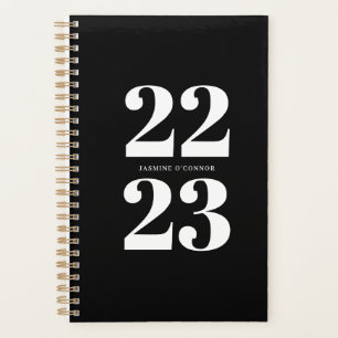Agenda Moda moderna de la tipografía blanca negra