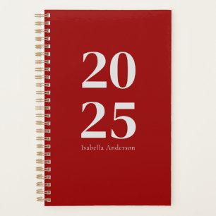 Agenda Moda moderna personalizada Vino Rojo Mensual/Seman