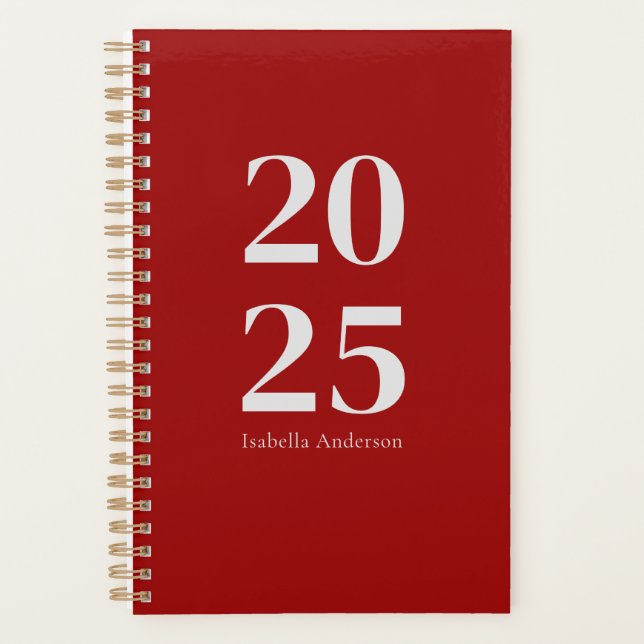 Agenda Moda moderna personalizada Vino Rojo Mensual/Seman (Anverso)