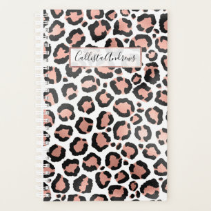 Agenda Moda moderna Rosa negro Relieve metalizado dorado