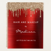 Moda Oro Purpurina Drip Nombramiento rojo